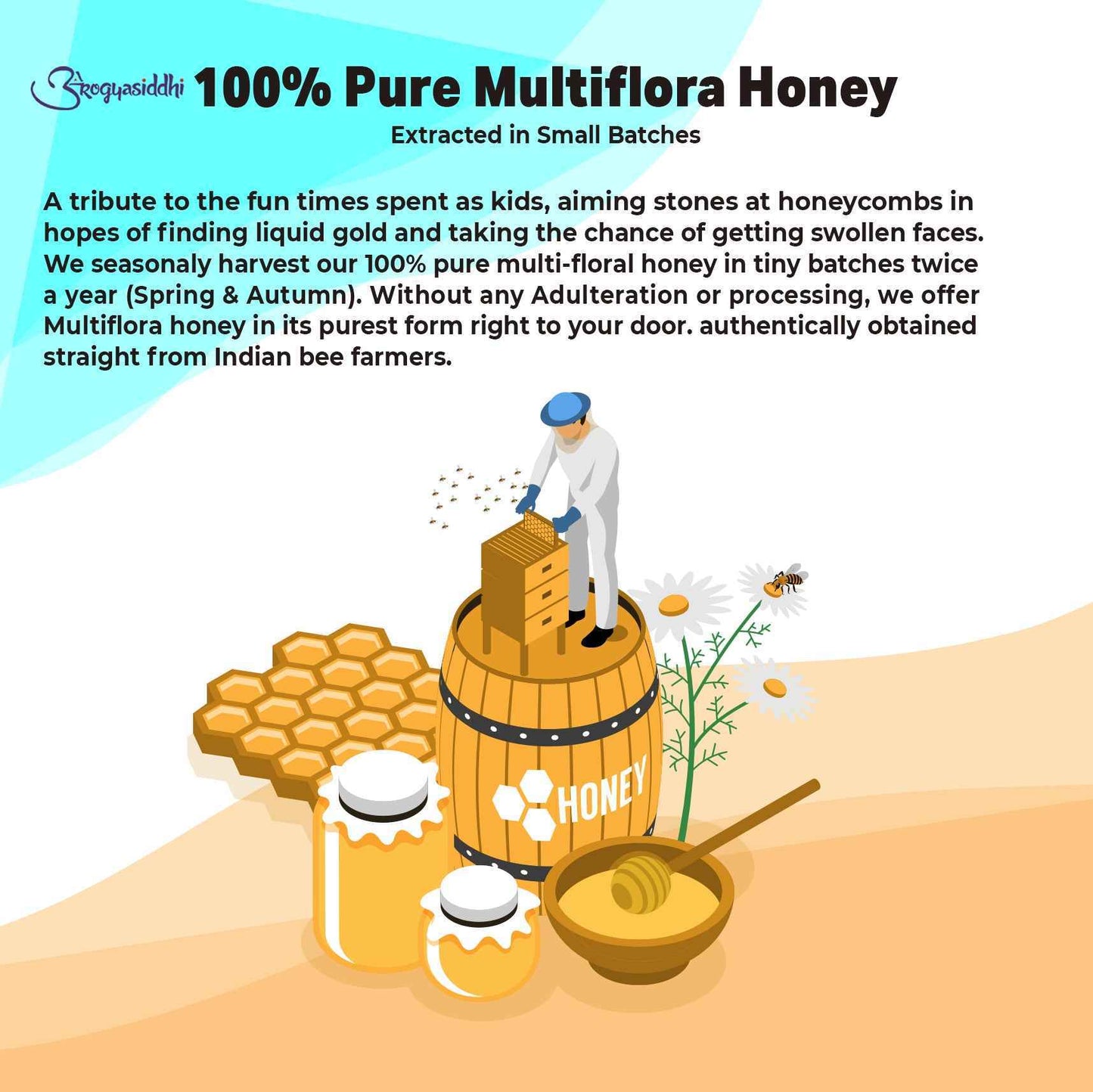 Multiflora Honey Pure Natural & Organic Honey 500gm