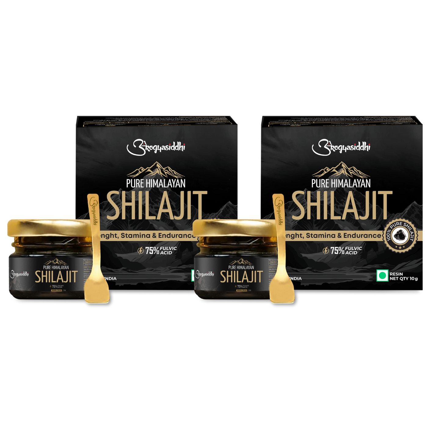 Pure Himalayan Shilajit Resin 10g ( Pack of 2 ) |75% Fulvic Acid | Lab Report with Every Pack