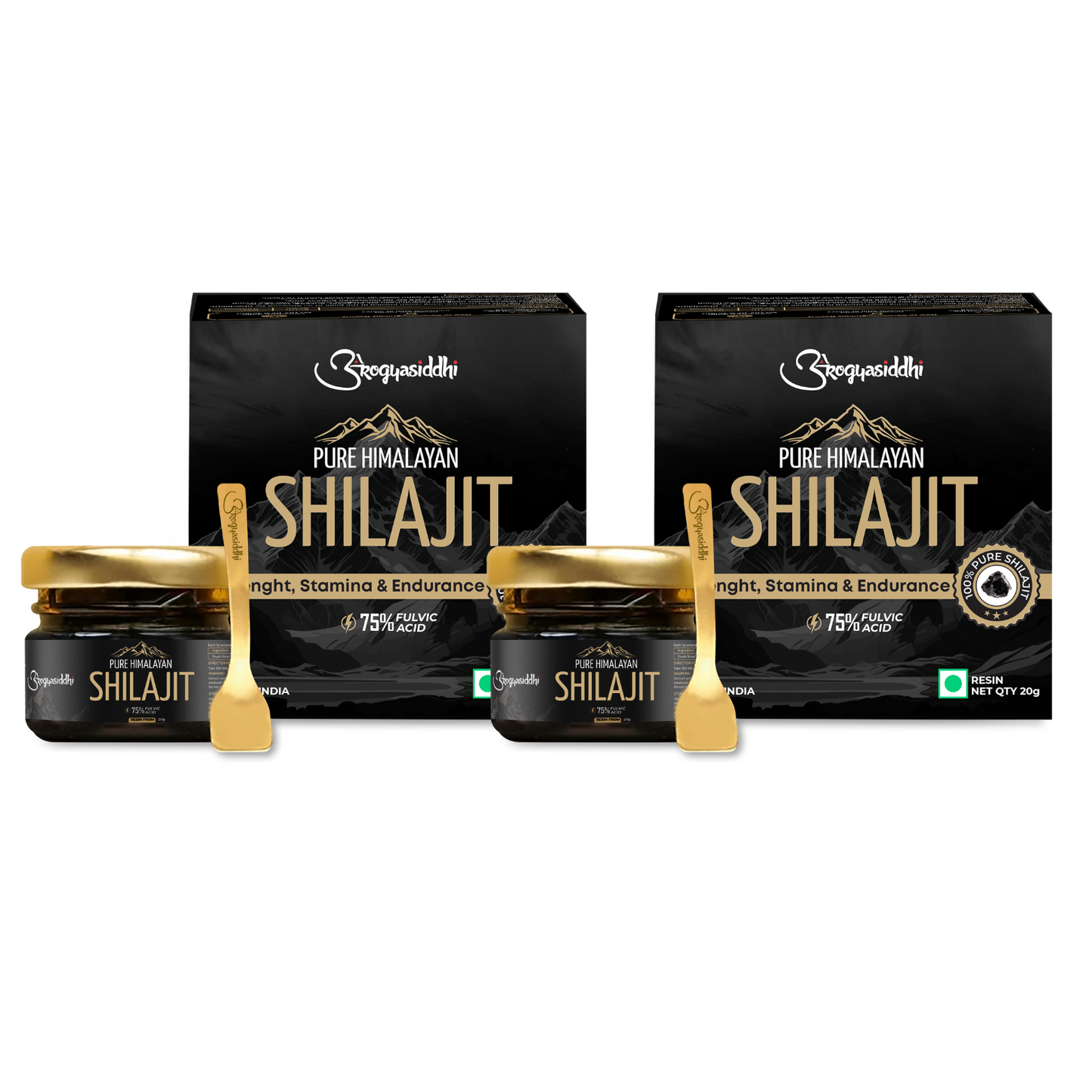 Pure Himalayan Shilajit Resin 20g ( Pack of 2 ) |75% Fulvic Acid | Lab Report with Every Pack