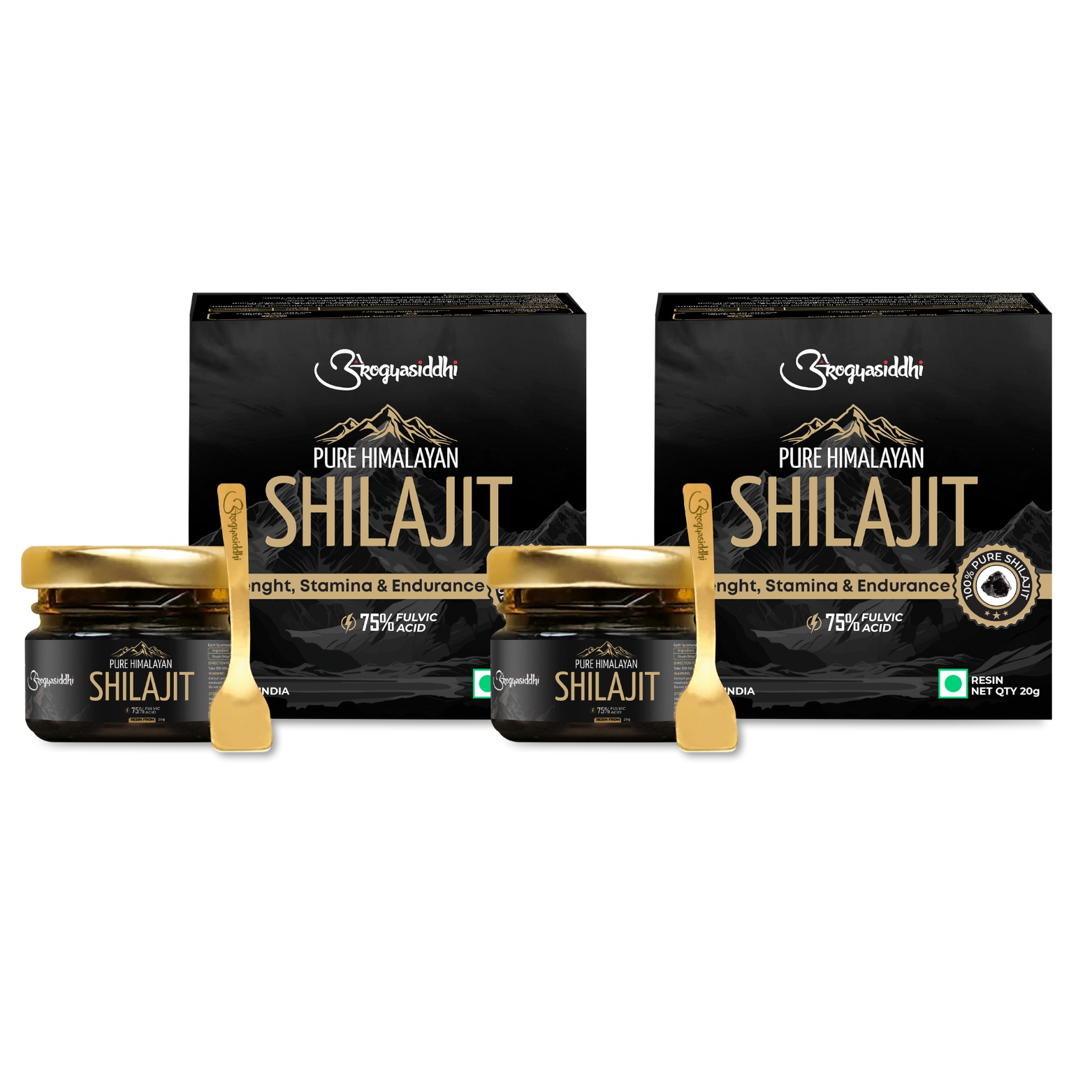 Pure Himalayan Shilajit Resin 20g ( Pack of 2 ) |75% Fulvic Acid | Lab Report with Every Pack