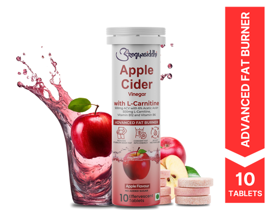 Apple Cider Vinegar 500mg with L-Carnitine 500mg, Advanced Fat Burner ( 10 Effervescent Tablets )