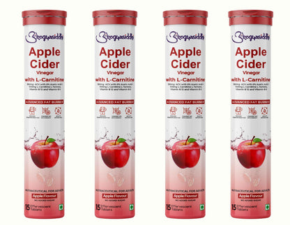 Apple Cider Vinegar 500mg with L-Carnitine 500mg, Advanced Fat Burner ( 60 Effervescent Tablets )